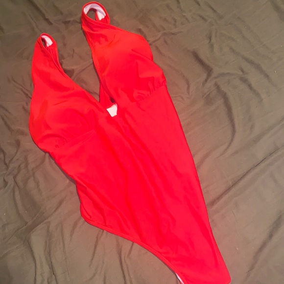 Red Cross-back swimsuit - Picture 1 of 2
